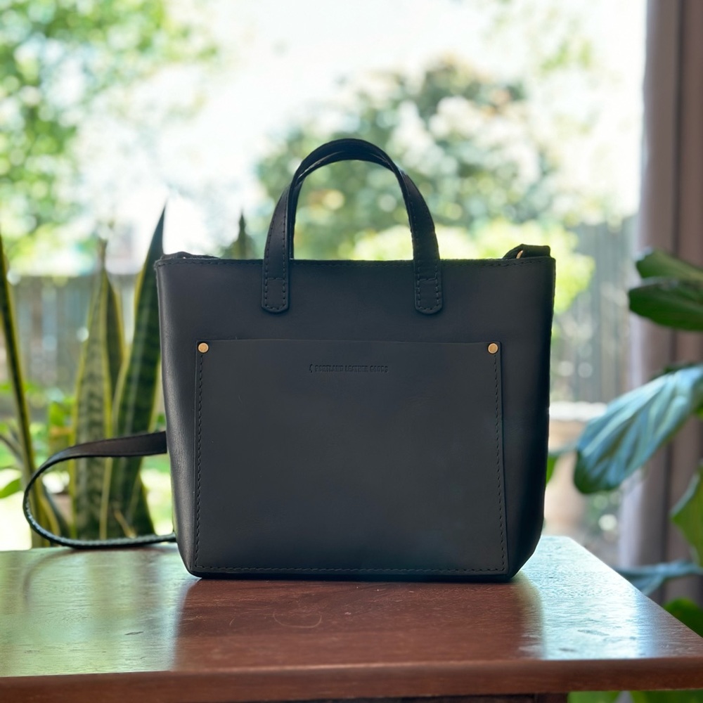 Portland Leather Company Mini Crossbody Tote with zipper